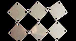 Metal curtain with square plates - inox