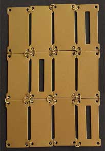 Metal curtain with rectangles - gold